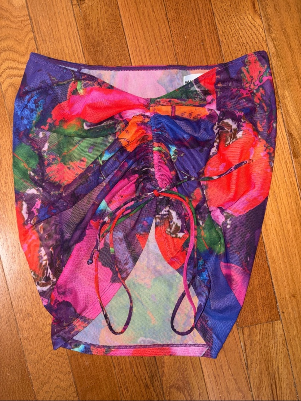 WHITE FOX Swim Size XS Multicolor Mesh Top Bandeau Coverup